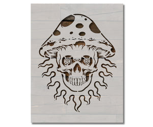 Trippy Mushroom Head Skull Stencil (1006)