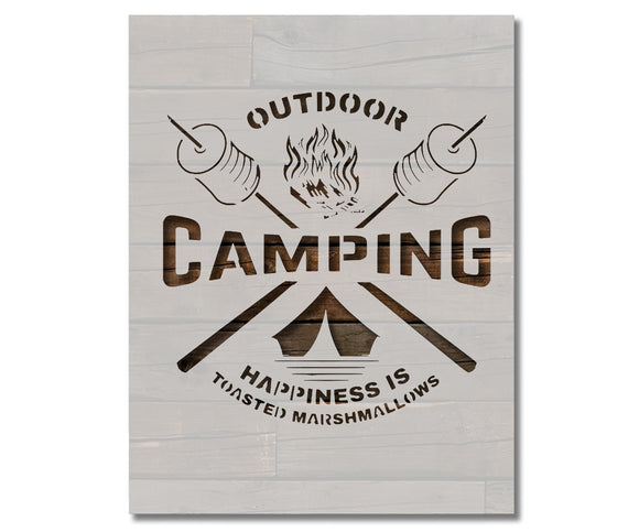 Outdoors Camping Toasted Marshmallows Stencil (1015)