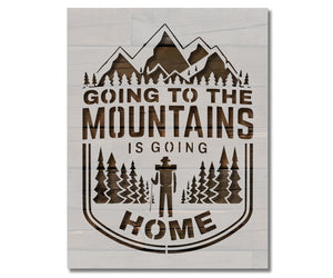 Mountains Are Home Hiking Stencil (1016)
