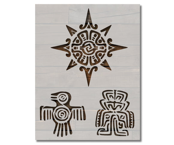 Mexico Mexican Maya Mayan Aztec Symbol 8.5 x 11 Custom Stencil (144)