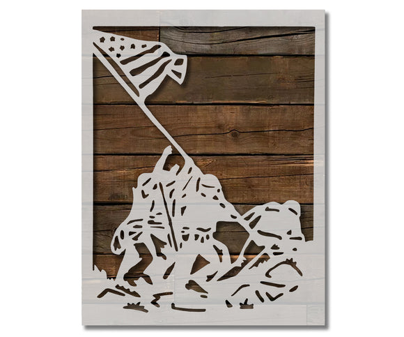 Iwo Jima Flag Raising US Custom Stencil (193)