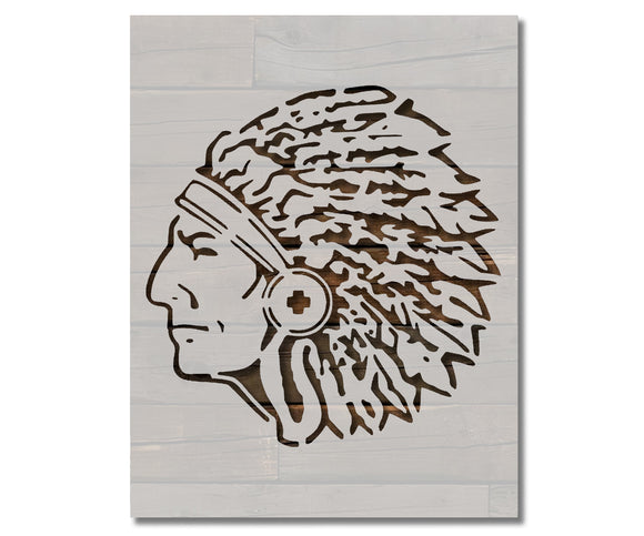 Indian Chief Head Custom Stencil (265)
