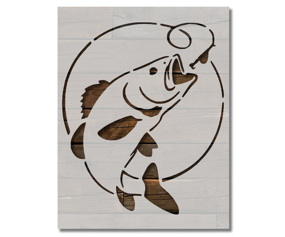 Bass Fish Fishing Custom Stencil (315)