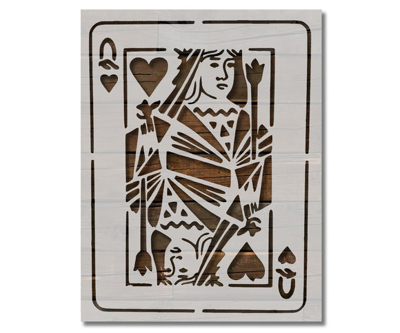 Playing Card Queen of Hearts Stencil (31)