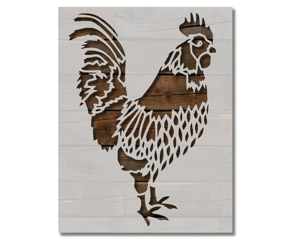 Rooster Roosters Farm Country Bird Stencil (349)