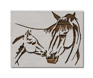 Mare Foal Mom and Baby Horse Pony Custom Stencil (365)