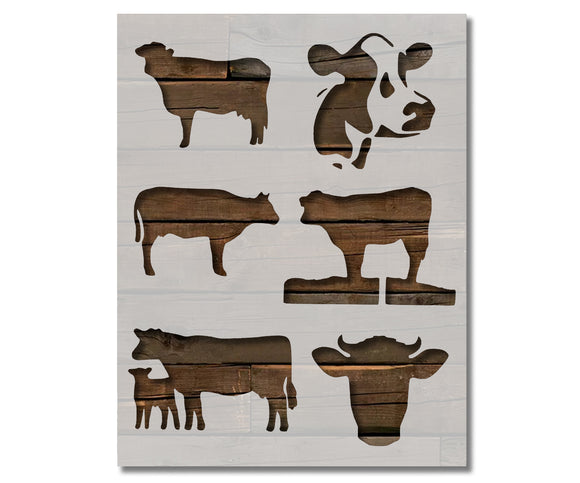 Cow Cows Country Farm Animals Custom Stencil (372)