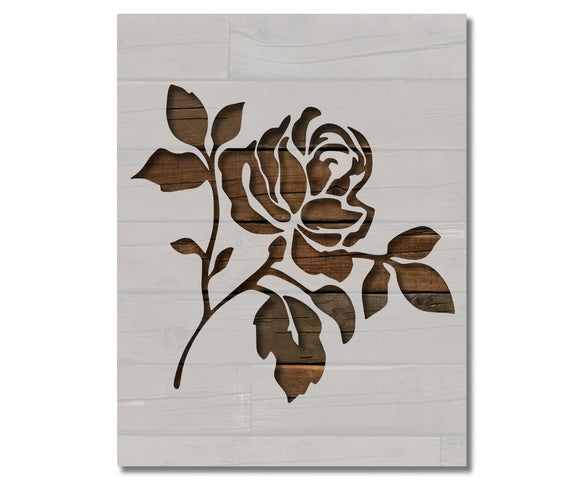 Single Rose Leaves Stencil (579) – Stencilville