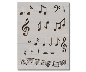 Sheet Music Musical Notes Note Stencil (423)
