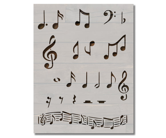 Sheet Music Musical Notes Note Stencil (423)