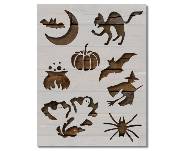 Halloween Bat Cat Pumpkin Witch + Custom Stencil (42)
