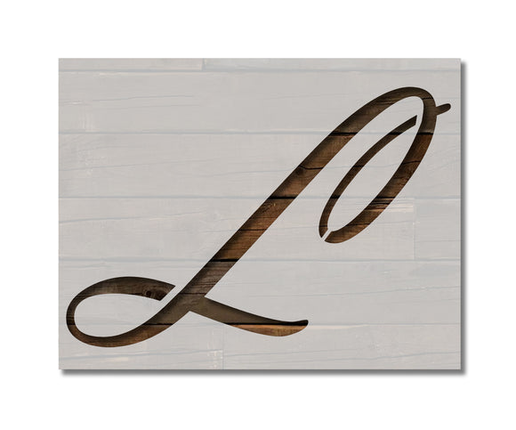 Large Big Script Cursive Letter L Custom Stencil (443)
