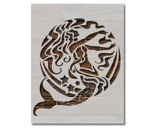 Tribal Artistic Mermaid and Moon Custom Stencil (45)