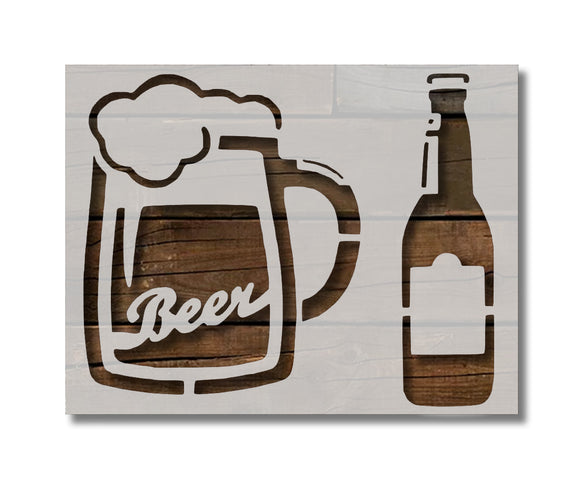 Beer Bottle Mug Glass Custom Stencil (476)