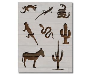 Desert Animals Lizard Snake Cactus Custom Stencil (47)