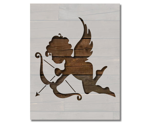 Cupid Bow Angel Wings Stencil (540)
