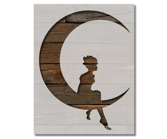 Fairy Crescent Moon Stencil (545)