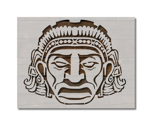 Mayan Face Aztec Mexico Mask Stencil (560)