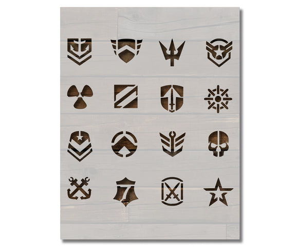 Military Symbols Patches Ranks Stencil (563)