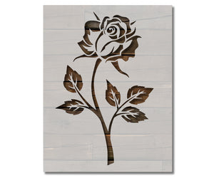 Single Rose Leaves Stencil (579)