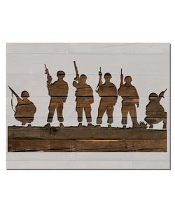 Soldier Men Rifles Stencil (586)