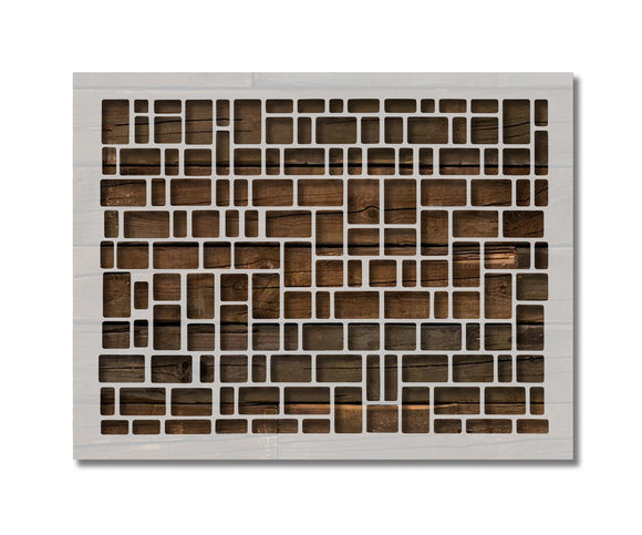 Square brick stone rectangle pattern Stencil (589)