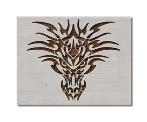 Tribal Dragon Face Stencil (595)