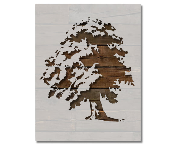 Tree Oak Stencil (598)