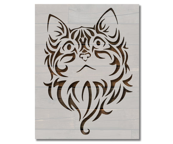 Tribal Kitten Cat Stencil (601)
