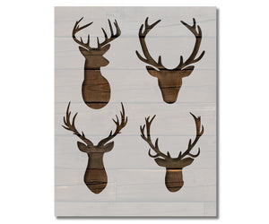 Deer Buck Antlers Four Stencil (611)