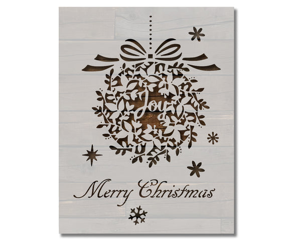 Merry Christmas Ornament Joy   Stencil (616)