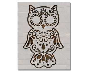 Owl Tribal Pretty Stencil (618)