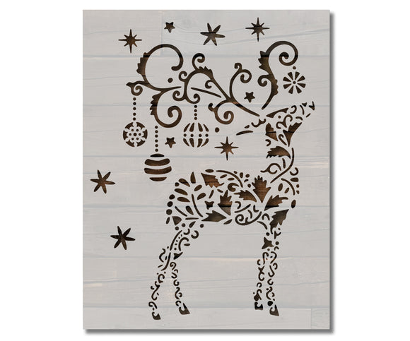 Christmas Reindeer Holiday Ornaments Stencil (628)