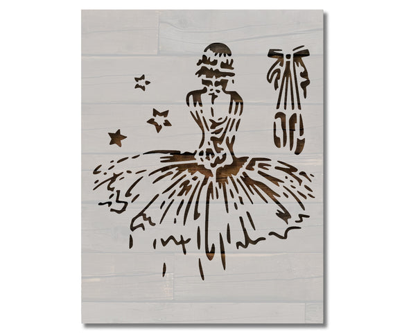 Ballerina Ballet Dance Girl Tutu Stencil (629)