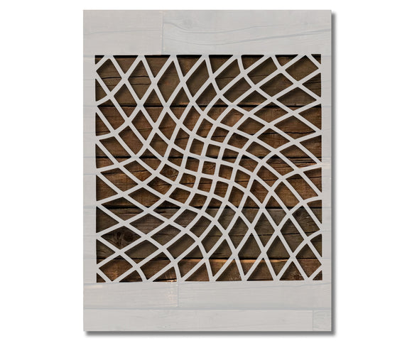 Squares Square Illusion Bent Pattern Stencil (638)