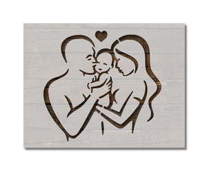 Couple Baby Heart Family NewBorn Love Heart Stencil (639)
