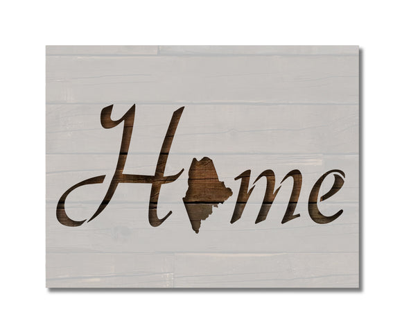 Maine State Home Love Stencil (685)