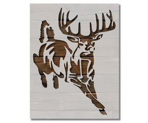 Buck White-Tailed Deer Hunting Custom Stencil (6)
