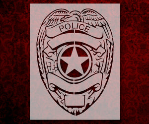 Police Badge Police Department Stencil (719)