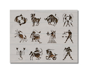 All Zodiac Astrology Signs Symbols Stencil (725)