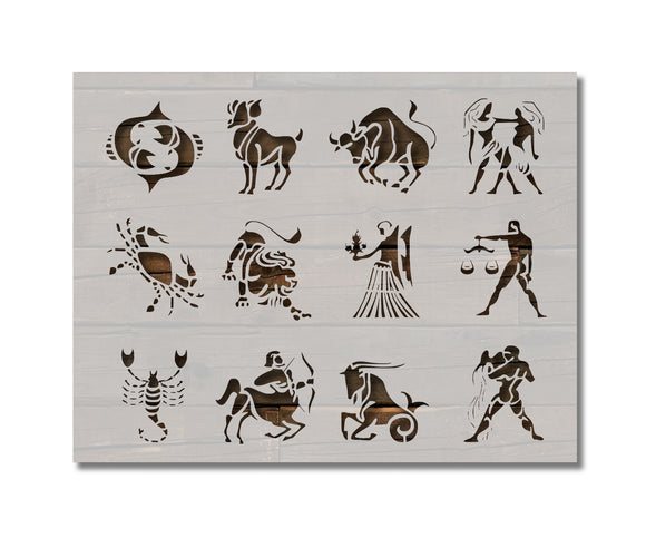 All Zodiac Astrology Signs Symbols Stencil (725)