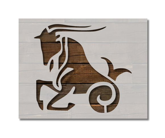 Capricorn Zodiac Astrology Sign Symbol Stencil (740)