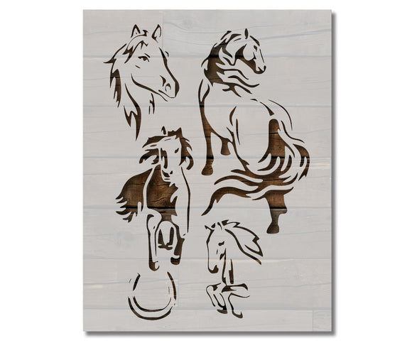 Horse Horses Mare Stud Stallion Equine Stencil (748)