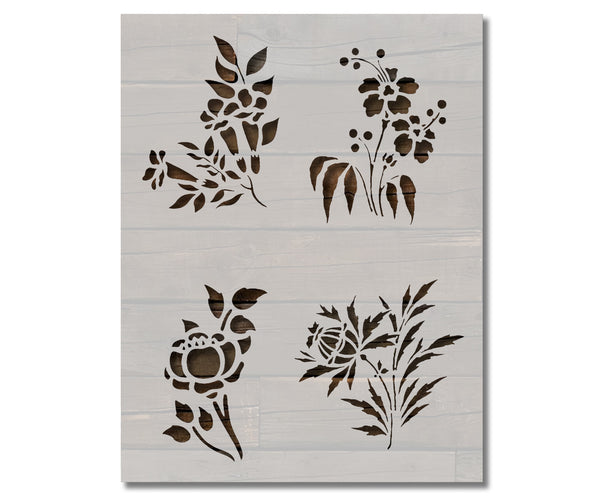 Flowers Floral Roses Flower Pattern 9 Stencil (765) – Stencilville