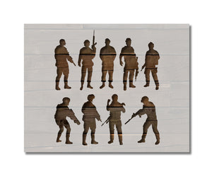 Soldiers Army Marines Military Stencil (778)