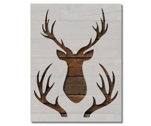 Hunting Buck Head Rack Deer Custom Stencil (77)