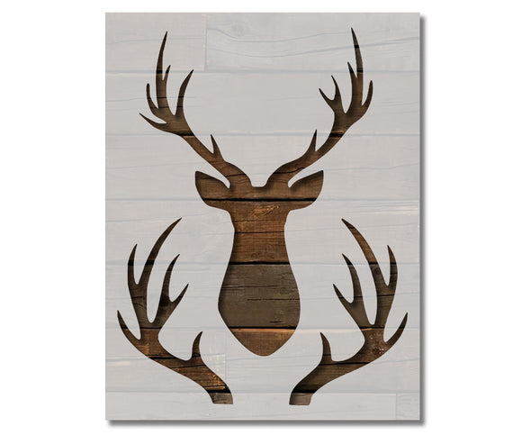 Hunting Buck Head Rack Deer Custom Stencil (77)