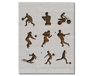 Sports Players Basketball Football Baseball Stencil (780)