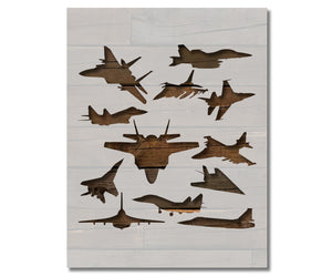 Airforce Fighter Jets Airplanes Stealth Bomber Stencil (783)