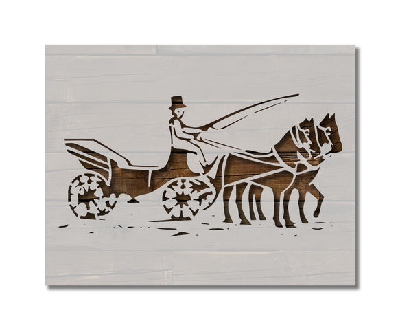 Horse Carriage Buggy Stencil (787)